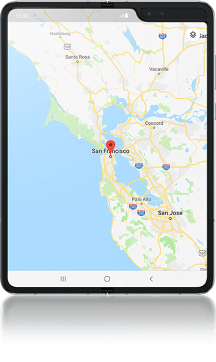 Open phone showing maps